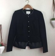 IRO Clyde black leather peplum blazer