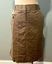 BCBGMaxazria Wool Blend Olive-Brown Pencil Skirt Size 4