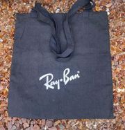 Ray Ban Sunglasses Black Logo Cotton Tote/Shopping Bag. EUC!