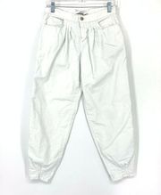 J. Brand Women's Sz 24 Le Baggie Relaxed Slouchy Crop Twill Pants White *READ