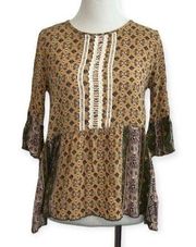 Orange creek small boho bell sleeves blouse‎