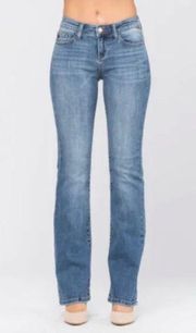 Judy Blue Lynn Medium Wash Mid-Rise Bootcut Distressed Jeans Size 7/28
