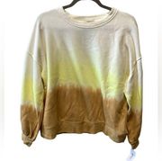 Style & Co yellow brown tide dye sweatshirt size M