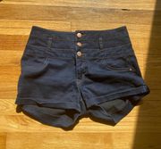 Dark Blue High Waisted Shorts