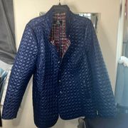 Like New - Dennis Basso Grandma Blue Quilted Lightweight Puffer Jacket Coat