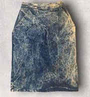 Vintage 80s Kayo of California Skirt Denim Mini Acid Wash Button Detail Stretch