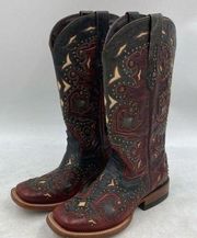 Lucchese Scarlet Studded Country Western Cowboy Boots; Women's Size 6