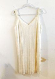 Anthropologie Dress Meadow Rue Prespa Pleated Dress in Ivory Sz 12 EUC Wedding