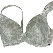 Lucky Brand Green Lace Floral Bra 42D