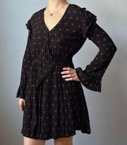 & Other Stories Black Frill Wrap Dress Size 6