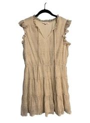 BLU PEPPER Anthropologie Women's Size Large Dress Knee Length Cream