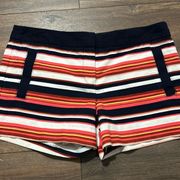 Trina Turk Leah Multi-Color Striped Lined Shorts Womens Size 8