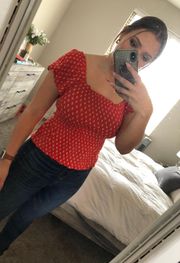 Red Floral Summer Top