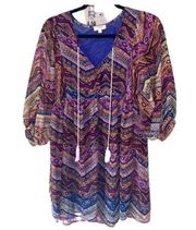 Umgee‎ Boho dress boho hippie babydoll peasant tassel detail lined