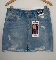 Rewash Women's Vintage Edition Denim Mini Light Wash Stretch Skirt Size 11 New