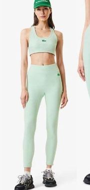 NWT Lacoste x Bandier High Waisted Rib Arielle Leggings Green Women's Medium