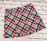 Slazenger Skort Women's Size 10 Black Red Blue Plaid Stretch Lined Mini Golf