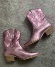 Shiny Pink Cowboy Boots