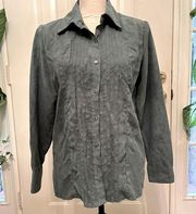 Laura Scott sage green ladies button down top, Medium petite​