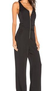 Bobi Black Sleeveless Cross-Back Zip-Front Jumpsuit Size XS