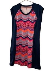 Title Nine Dress Striped Woman’s large sleeveless adventurista blue pink