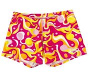 Asics Pink Yellow Colorful Bathing Suit Boy Shorts Sz XS