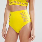 yellow laser cut bikini bottoms size 6
