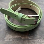 Lime green neon skinny belt new size large/extra large vegan leather retro