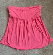 New York & Company Pink Strapless Babydoll Top Size Small