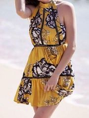 Yellow Floral Mini Dress