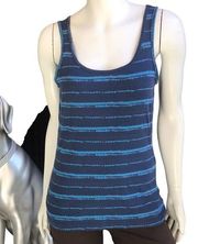 Eddie Bauer Blue Striped Cotton Tank Women's Size Medium