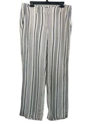 Ann Taylor Loft Striped Linen Blend Pants size 10