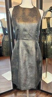 MINT! BB Dakota JACK by BB Dakota Size 4 Metallic Snake Print Sheath Mini Dress