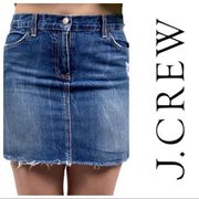 J. Crew Vintage Denim Jean Mini Skirt Raw Hem 6