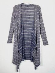 Charlotte Russe Navy & White Striped Long Cardigan Sweater
