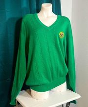 Vintage Burberry knitted sweater green with logo on chest