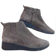 Easy Spirit Ankle Booties Ember Grey Leather Size 7W B38