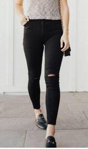 Carly Jean Los Angeles Lindsay Jeans Skinny Denim High Rise Black Size 1