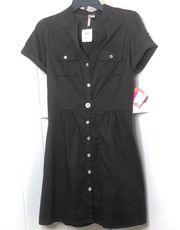 6 Degrees Brown Medium Button Up V-Neck Dress