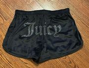 Juicy Couture Black Velour Studded Booty Shorts