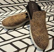 Sole Society Belinda calf hair cheetah print sneaker mules size 9