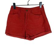 Superdown Dasha Shorts Rust High Rise Corduroy Cuffed Casual WomenSmall S