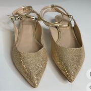 ASOS Lolita Gold Glitter Ballet Flats Size 8