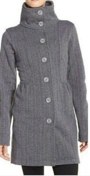 Patagonia Better Sweater Coat Gray Peacoat Size Medium Charcoal Button Jacket