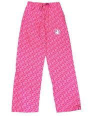 Breast Cancer Awareness Pink Ribbon Flannel Pajama Lounge Pants ~ Women's SMALL