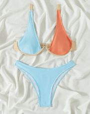 SheIn Colorblock Bikini Set