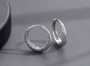 925 Silver Plated Small Hoop Earrings for Men, Unisex Punk Hip Hop Earrings