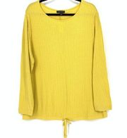 Lane Bryant  Top Women's Sz 14-16 Waffle Knit Shirt Long Sleeve Solid Yellow NEW