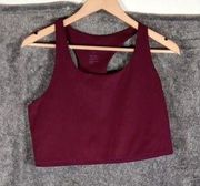 Girlfriend collection sports bra burgundy women's size XXLARGE