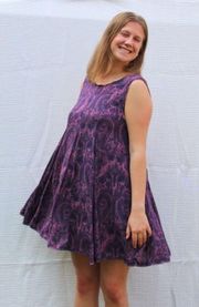 Raw Seam Purple Paisley Dress